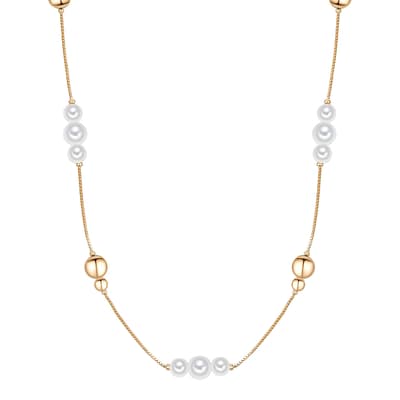 Gold/White Pearl Necklace