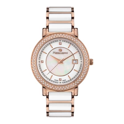 Women's Rose Gold/White Stainless Steel Quartz Watch