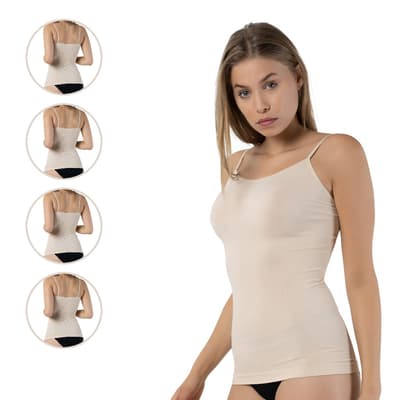 4 Pack Beige Compression Camisole