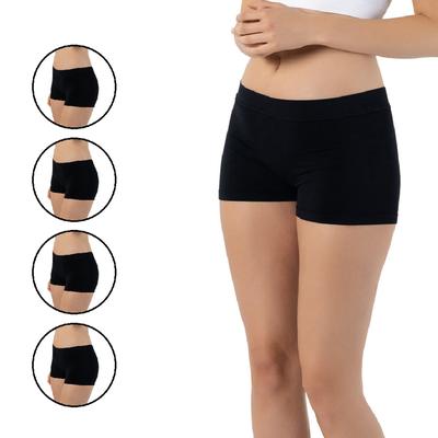 4 Pack Black Seamless Short Panty