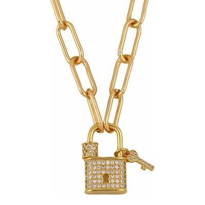 18K Gold Plated Lock Necklace