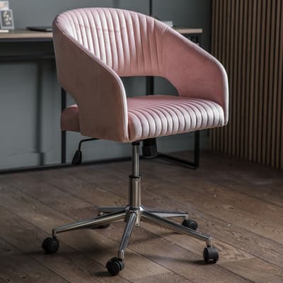 Filsham Swivel Chair, Pink Velvet