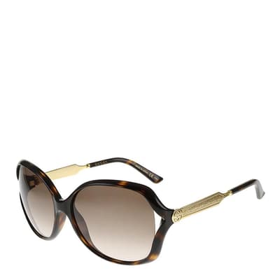 Women's Brown/Gold Gucci Sunglasses 60mm