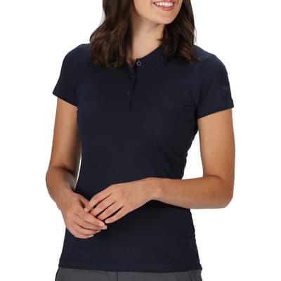 Navy Coolweave Cotton Polo