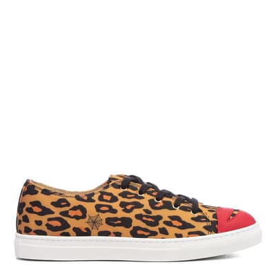 Leopard Print Leather Trainers