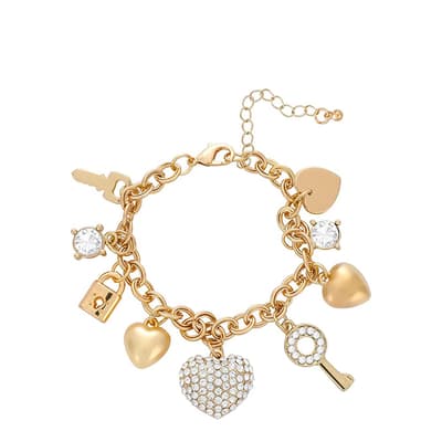 18K Gold Plated Multi Charm Love Bracelet
