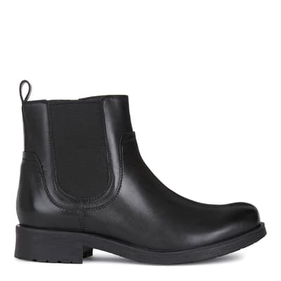 Black Leather Chelsea Style Ankle Boots