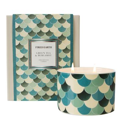 Ceramic Green Tea & Bergamot 2 Wick Candle