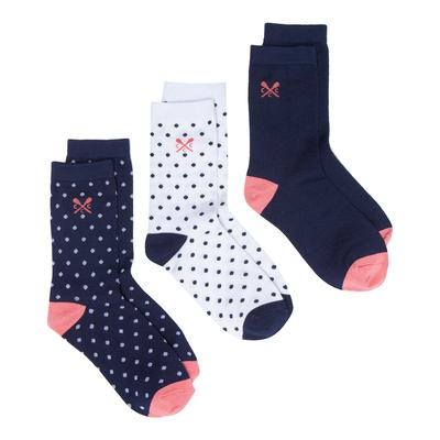 Pink/Navy 3 Pack Polka Dot Socks