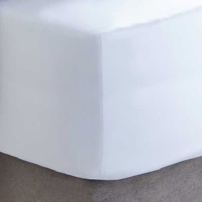 200TC Double Fitted Sheet, White