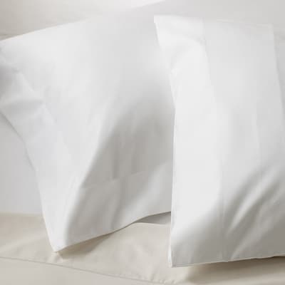 400TC Pair of Housewife Pillowcases, White
