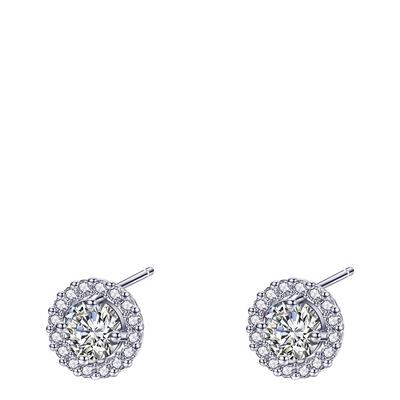 White Gold Plated Stud Earrings with Swarovski Crystals