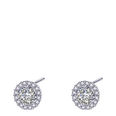 White Gold Plated Stud Earrings with Swarovski Crystals