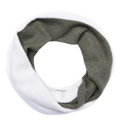 Khaki/White Cashmere Snood 