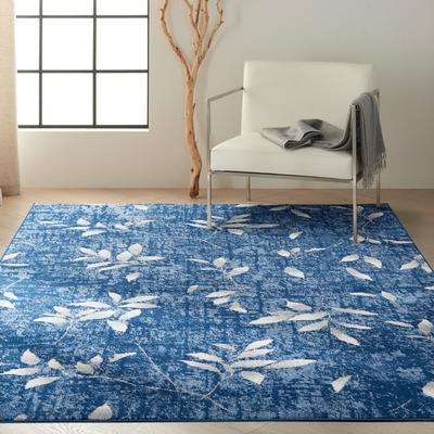 River Flow 221x160cm Rug, Navy Ivory
