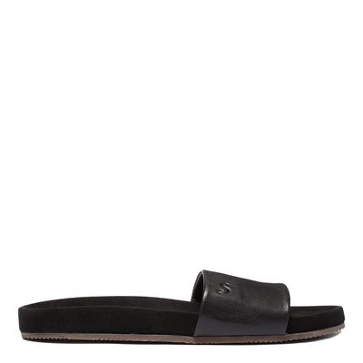 Black Arran Leather Sliders