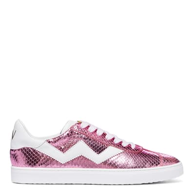 Pink Snake Effect Leather Daryl Sneakers