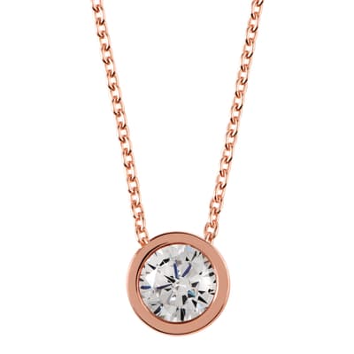 Rose Gold Crystal Pendant Necklace
