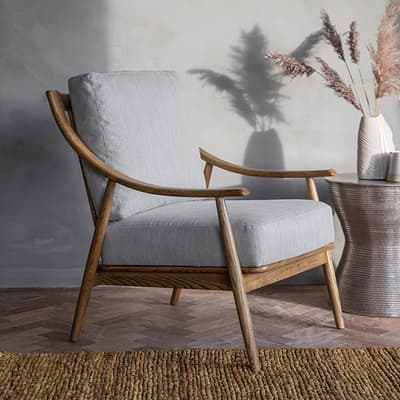 Austell Natural Linen Armchair
