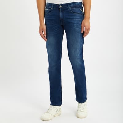 Blue Grover Straight Stretch Jeans
