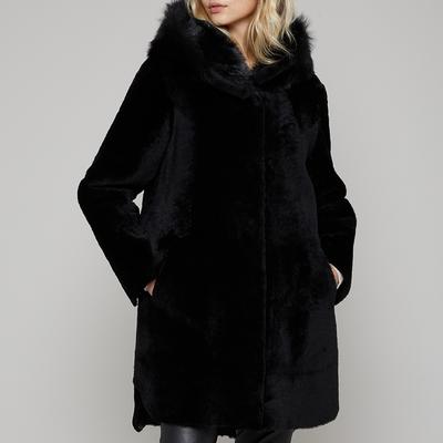 Black Shearling Reversible Parka