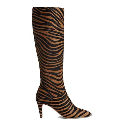 Natural Zebra Gini Knee Boots