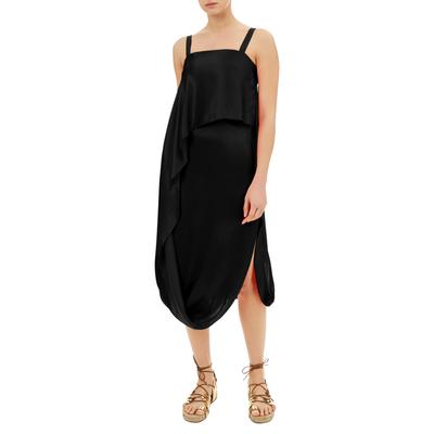 Black Darling Draped Silk Blend Dress