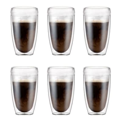 Set of 6 Double Walled Tumblers, 450ml