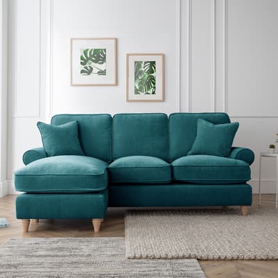 The Bromfield Left Hand Chaise Sofa, Manhattan Emerald