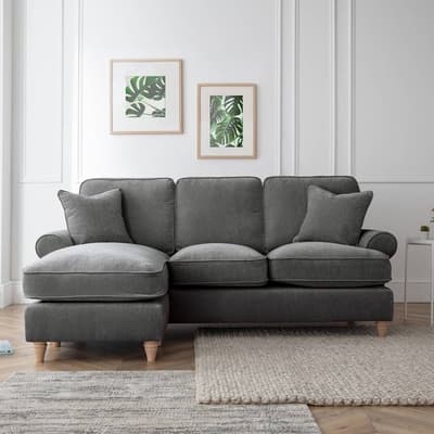 The Bromfield Left Hand Chaise Sofa, Manhattan Charcoal