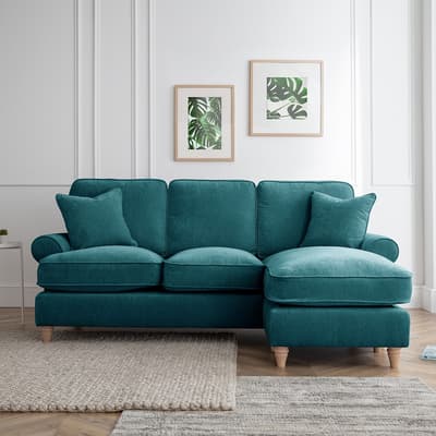 The Bromfield Right Hand Chaise Sofa, Manhattan Emerald