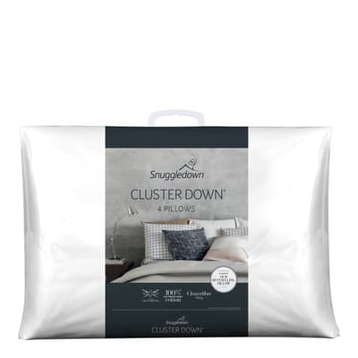 Clusterdown Pillow, Medium Support, 4 Pack