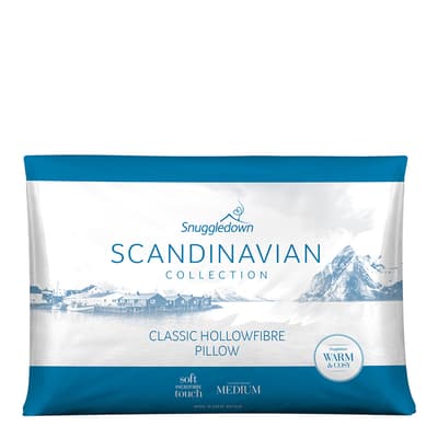 Scandinavian Hollowfibre Pillow, Medium Support, 4 Pack