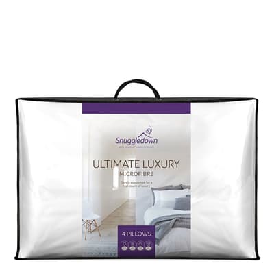 Ultimate Luxury Pillow, Soft Support, 4 Pack