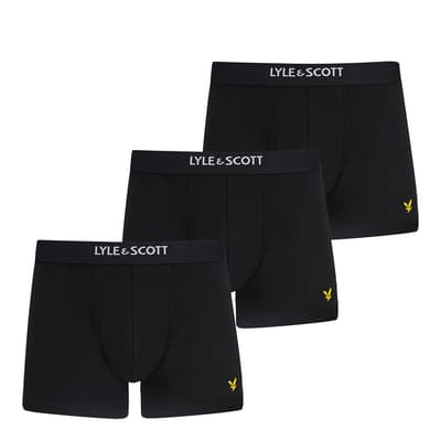 Black Nathan 3 Pack Boxer Shorts