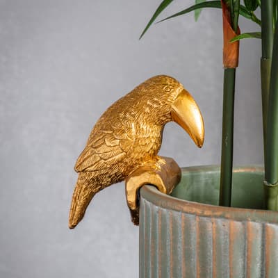 Borrego Toucan Pot Hanger Gold, Set Of 2