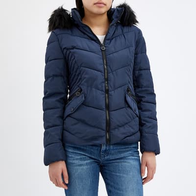 Navy Padded Quilted Jacket 