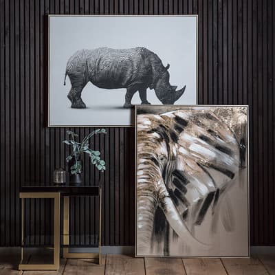 Wondering Elephant Abstract Framed Canvas, 90x4.5x120cm
