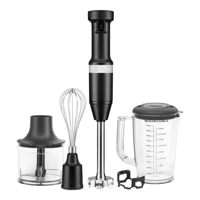 Matte Black Corded Hand Blender with Accessories