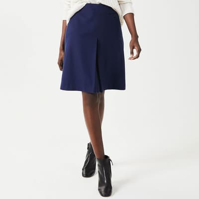 Blue Allegra Cashmere Blend Mini Skirt