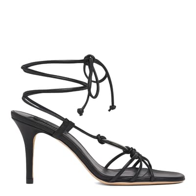 Black Leather Nimes Strappy Sandals
