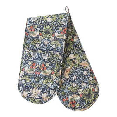 Navy Strawberry Thief Double Oven Glove