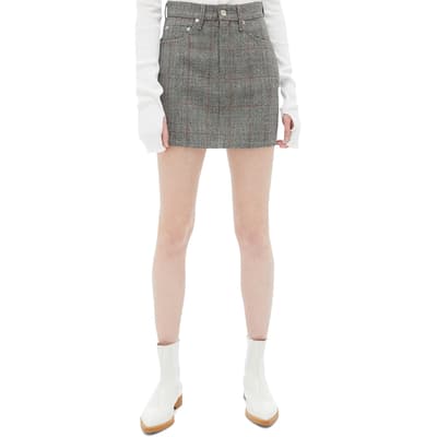 Charcoal Hi Mini Wool Skirt