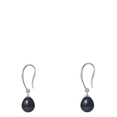 Black Pearl Silver Hanging Earrings