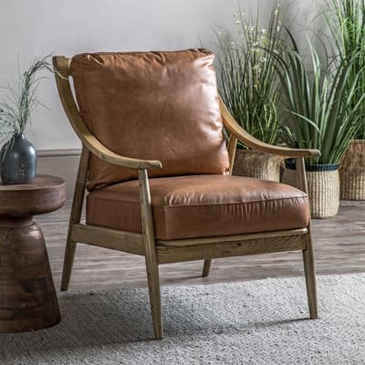 Austell Armchair Brown Leather
