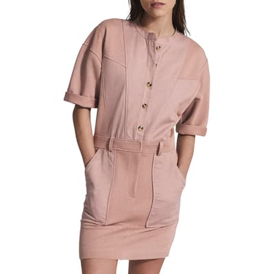 Pink Emlyn Casual Cotton Blend Dress
