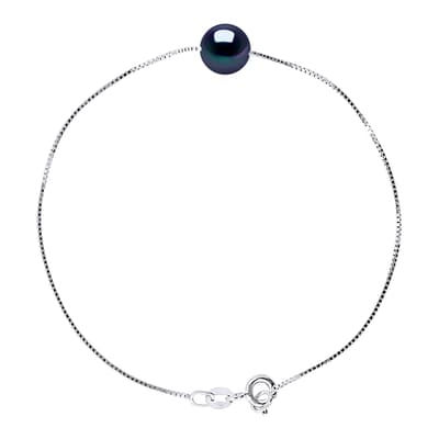 Black Single Real Freshwater Pearl Bracelet