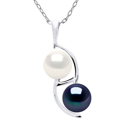 White Black Freshwater Pearl Duo Necklace