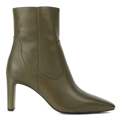 Olive Leather Fiona Ankle Boots