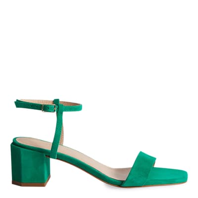 Green Abbeyevelours Leather Heeled Sandals